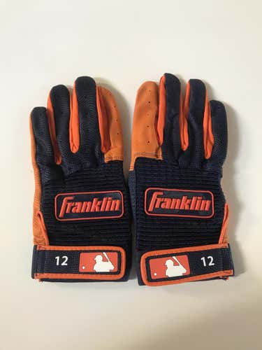 New Martin Maldonado Custom Pro Issued Navy/Orange Franklin Batting Gloves Large