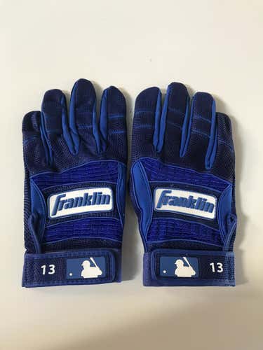New Salvador Perez Custom Pro Issued Royal/Navy Franklin Batting Gloves Large