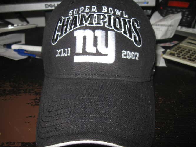 NY GIANTS XLII SUPER BOWL CHAMPIONS REEBOK  HAT EMBRIODED!