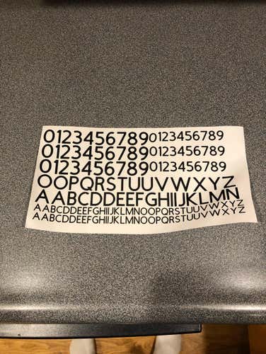 Numbers And Letters Vinyl Dye Decals