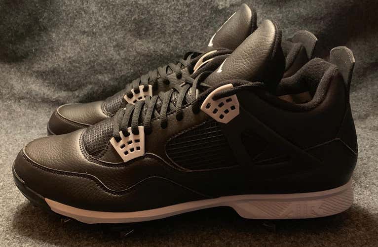 Nike Air Jordan IV 4 Retro Metal Baseball Cleat OREO 807710-010  Size 13