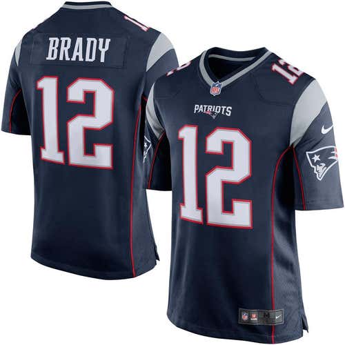 Patriots Brady 12 Fully Stitched Jersey XL Size In Stock