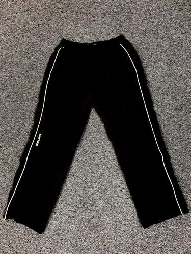 Bauer Warmup/on-ice Pants - Adult XL - Black with white piping
