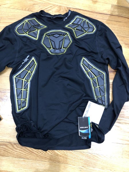 CCM Eflex 3 Pro Stock blocker and New Size Large Bauer Elite Padded Goalie Long Sleeve Shirt
