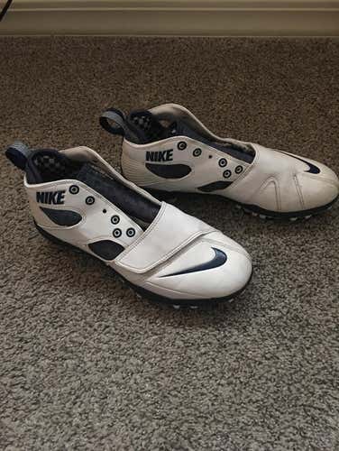 Nike Air Huarache F4 TD Lacrosse Cleats Size 7 White/ Navy/ Checkerboard