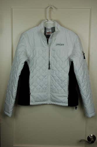 Spyder White Quilted Insulated Puffer Jacket Coat Fleece Sides Women's Size: 6