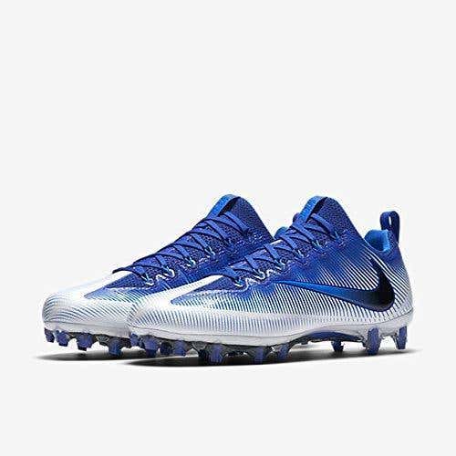 NIKE VAPOR UNTOUCHABLE PRO FOOTBALL LACROSSE CLEATS WHITE BLUE FLYWIRE 14 BRAND NEW CARBON FIBER HTF
