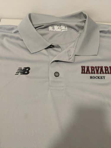 Pro Stock Harvard Hockey Long-Sleeve Polo Shirt Large