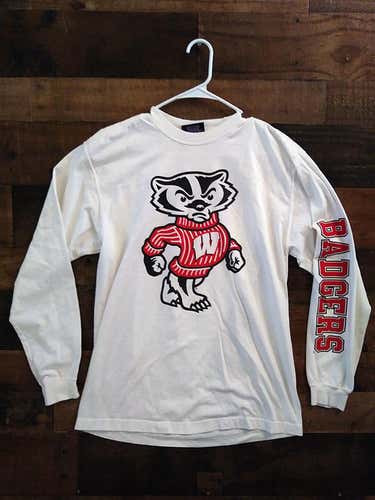 NCAA College UNIVERSITY WISCONSIN BADGERS Bucky Badger Mascot Long Sleeve Shirt