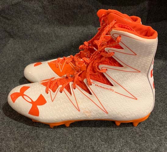 Under Armor Highlight MC Football Cleats Orange White Size 1290924-180 Size 14