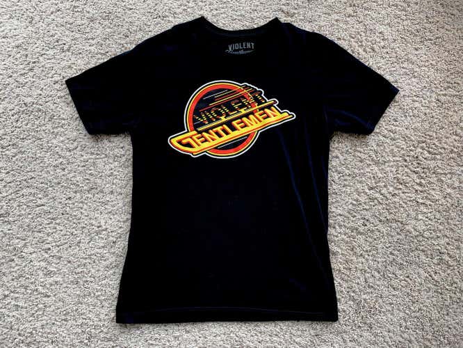 Violent Gentlemen Vancouver Canucks retro logo shirt - Adult Large - Black