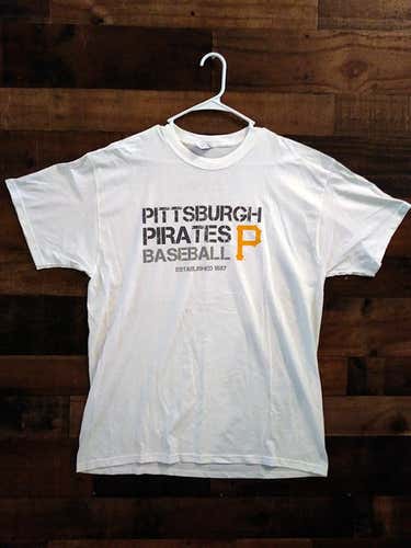 New MLB Baseball PITTSBURGH PIRATES Established 1887 Team Shirt (White)