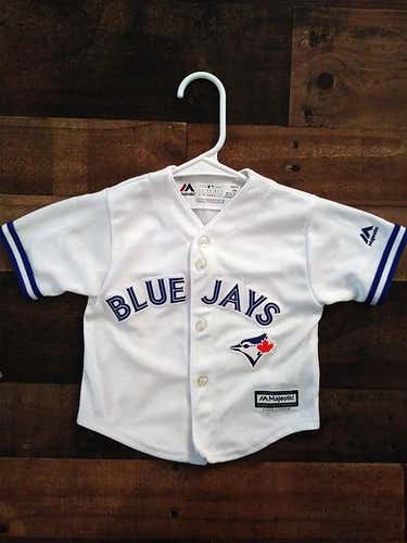 Majestic Cool Base MLB Baseball TORONTO BLUE JAYS Baby Toddler Embroidered Button Jersey