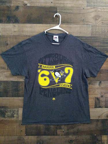 Majestic NHL Hockey PITTSBURGH PENGUINS 1967 Inaugural Season Anniversary Team Shirt