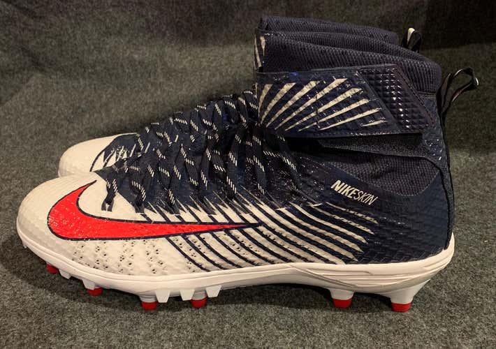 Nike Force Lunarbeast TD Elite Men's Football Cleats 847588-113 Red Blue  Size 14