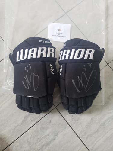 Nick Ritchie signed game used Warrior AX1s, 15" COA, photomatched