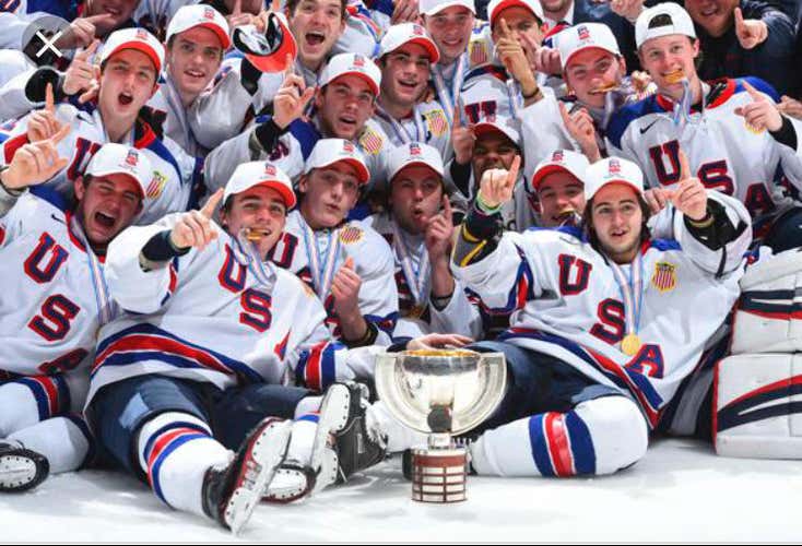 TEAM USA PLAYER ISSUED HOCKEY SOCKS (BRAND NEW) MADE IN CANADA