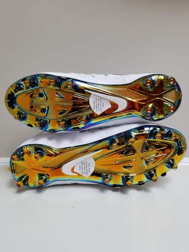 NEW Nike Huarache V LAX LE White Chrome Men's Lacrosse Cleat