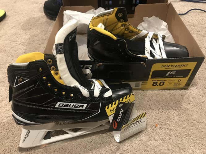New Bauer Supreme 1S Goalie Skates Senior Size 8 -NWT