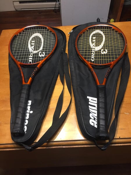 (2) Prince 03 Speedport Tour Orange Tennis Racquets 4 3/8 97