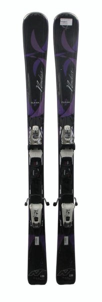 Nordica Elexa 160cm Womens Skis W/Bindings Black/Purple - USED Gold