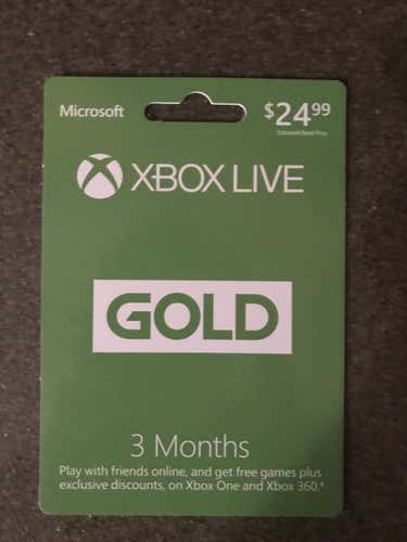 BRAND NEW Xbox Live 3 Month Code - Worth $25
