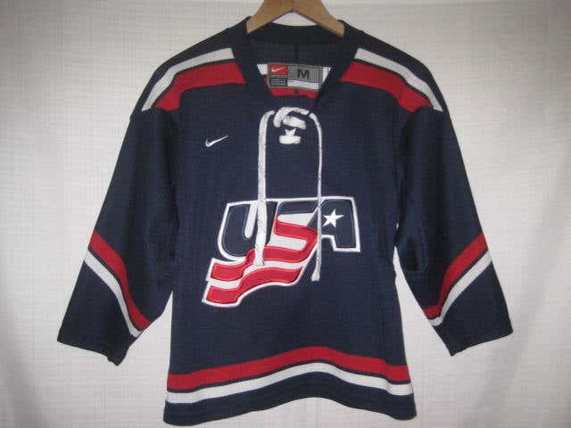 Team USA Nike Hockey Jersey kids boys M blue Olympics World Junior