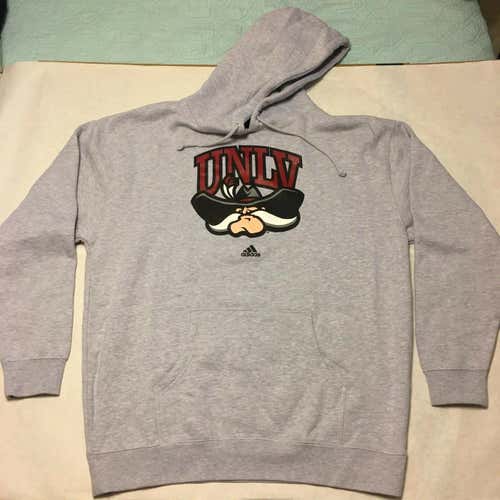 Adidas Fleece Hoodie UNLV Rebels sz XL X-LARGE 8697A Grey Mascot Hey Reb!