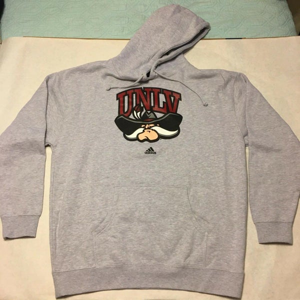 Adidas Fleece Hoodie UNLV Rebels sz XL X-LARGE 8697A Grey Mascot Hey Reb!