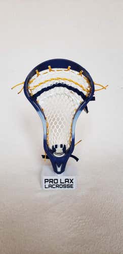 New Maverik Prep Head - Dyed in Navy & Light Blue - Gold/White string job