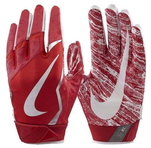 Nike Vapor Jet 4 sz M MEDIUM GF0572 657 Receiver Football Gloves - Red/White