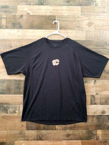 Reebok NHL Hockey CALGARY FLAMES Black Polyester Team Shirt