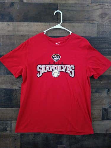 Nike MiLB Eastern League ERIE SEAWOLVES DETROIT TIGERS Red Black Team Shirt