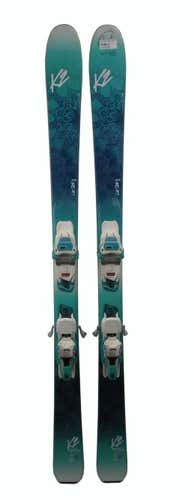 K2 Luv Sick 80 Ti Skis 156cm with ERC 11 Bindings Blue/Teal - USED - R - Value
