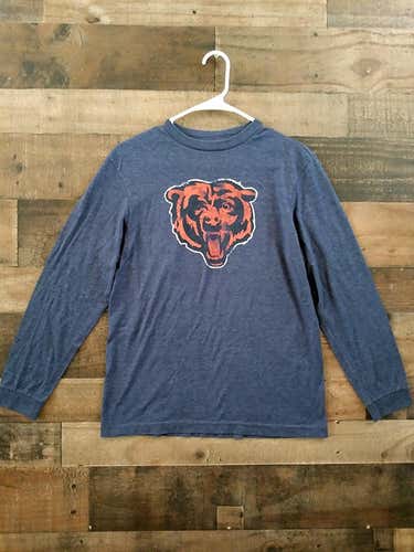 NFL Team Apparel CHICAGO BEARS Football Navy Blue Orange Long Sleeve Shirt