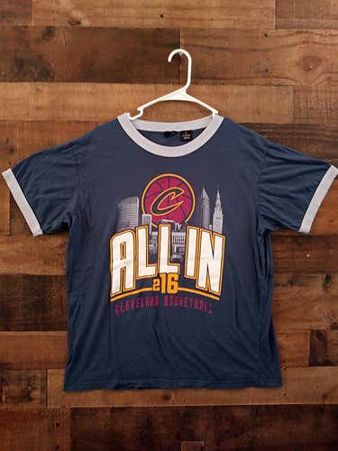 2016 NBA Basketball CLEVELAND CAVALIERS All In Playoffs Team Ringer Shirt