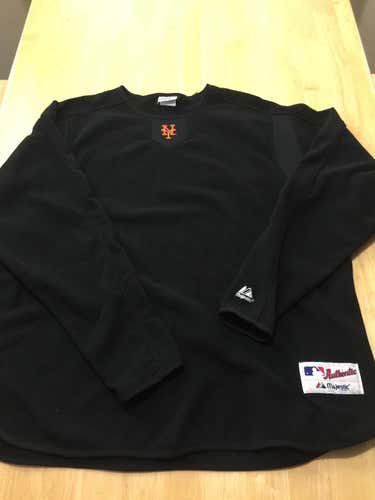 New York METS MLB Size XXL 2XL Majestic Baseball Pullover Warm Up Shirt!