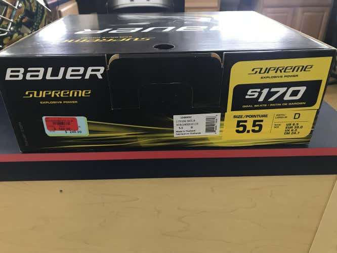 New Bauer Supreme S170 Goalie Skates Junior Size 5.5