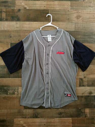 Vintage 1990s Logo Athletic MLB Baseball CLEVELAND INDIANS Embroidered Button Jersey