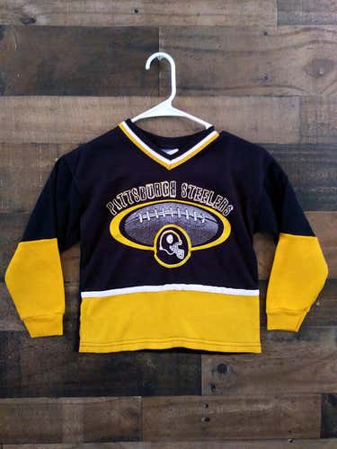 Vintage 1990s Sportonics NFL Football PITTSBURGH STEELERS Hockey Style Youth Jersey