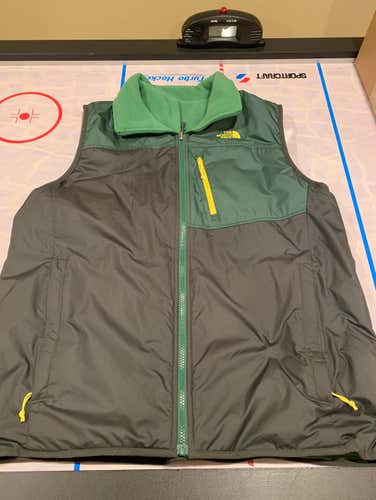 Black/Green North Face Fleece Vest.