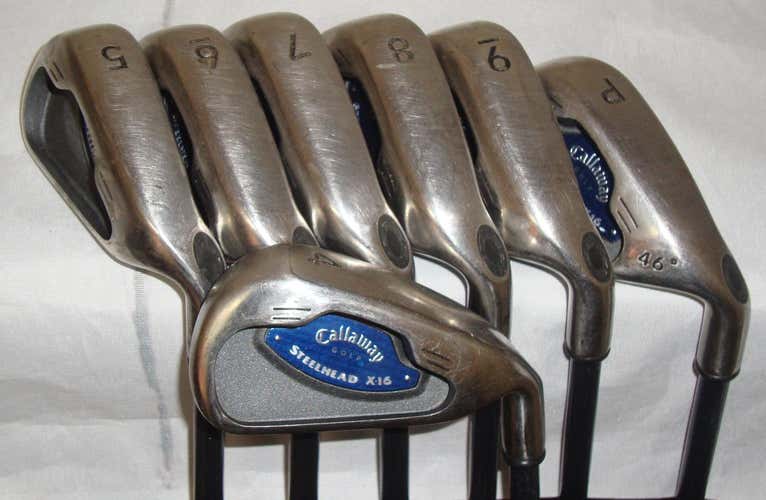 Callaway Steelhead X-16 Iron Set 4-5-6-7-8-9-P CW75 Regular Flex Graphite Shafts