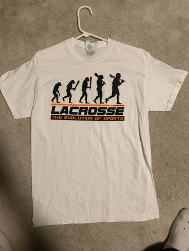 White Lacrosse “The Evolution Of Sports” Shirt Medium