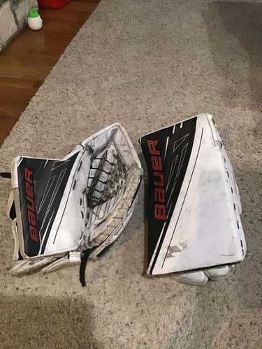 Bauer Supreme 1S Goalie Glove & Blocker Regular Senior Pro Stock Read Description for Trades
