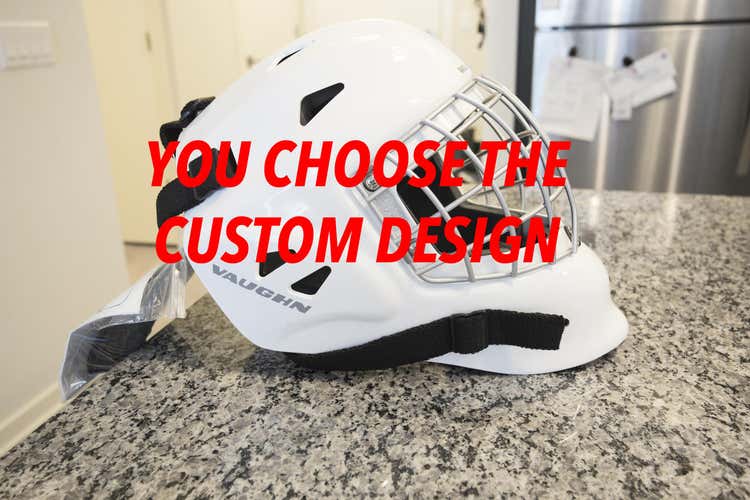 New Custom Vaughn Senior Goalie Mask Helmet (Free Mask Bag & More)
