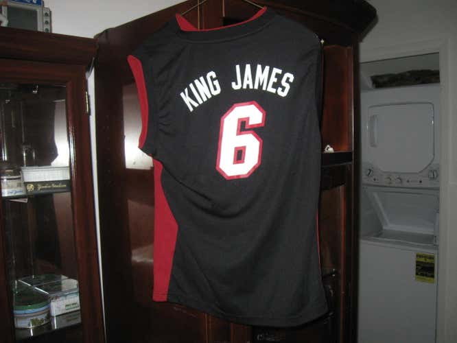 HEAT LEBRON "KING" JAMES  ADIDAS YOUTH ROAD  JERSEY(L )