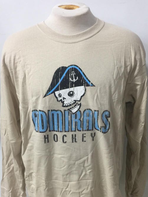 Milwaukee Admirals Gildan Men's Long Sleeve Shirt Beige Hockey