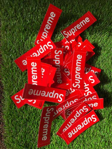 50 Mini Supreme Box Log Stickers