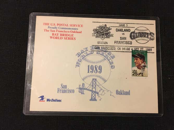1989 MLB World Series Game 3 USPS Lou Gehrig 25 Cent Stamp 10/27/89 Game 3