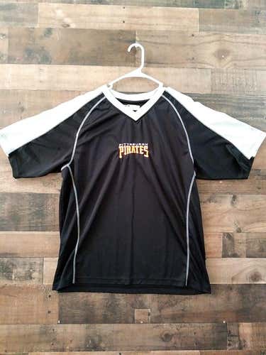 New Defunct Logo MLB Baseball PITTSBURGH PIRATES Embroidered V-Neck Warmup Shirt